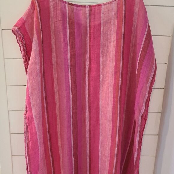 Seafolly Pink and White Striped Tunic / Coverup - Picture 4 of 6